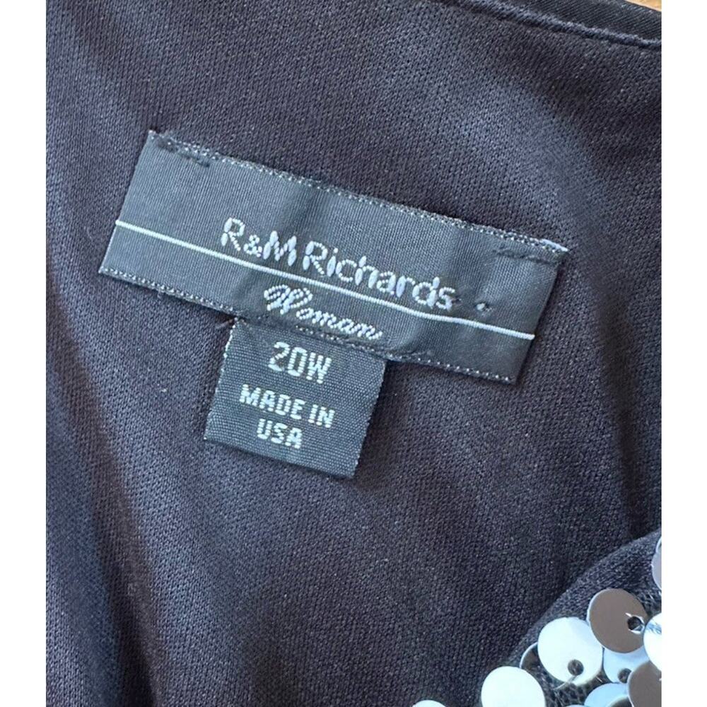 R&M Richard’s Sleeveless Sequin Dress Size 20W Women’s Black - Picture 3 of 6